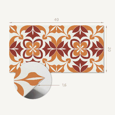 Square wall panel Floral pattern with leaves