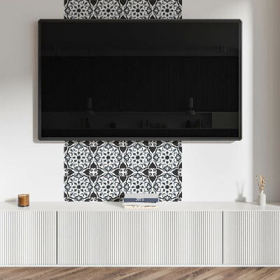 Square tv wall panel Floral pattern with ornaments