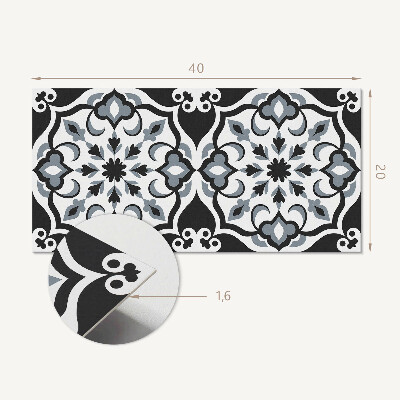Square tv wall panel Floral pattern with ornaments