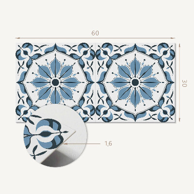 Square tv wall panel Floral pattern with details