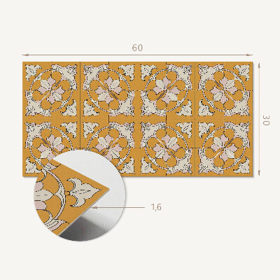 Square wall panel Floral pattern in mosaic