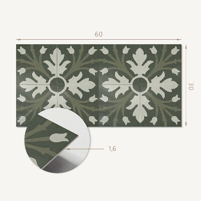 Square wall panel Plant pattern on tiles