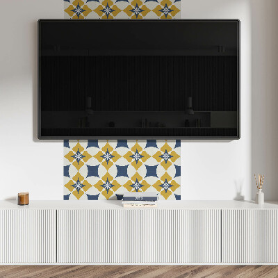 Square tv wall panel Floral pattern with symmetry