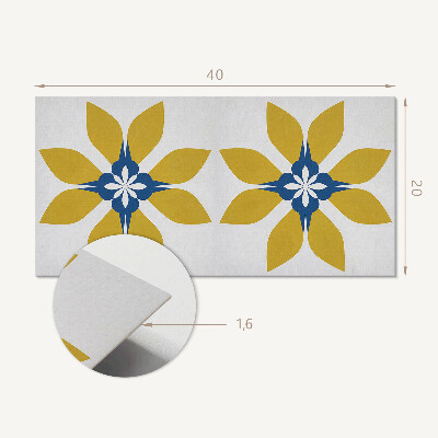 Square wall panel Floral pattern with leaves