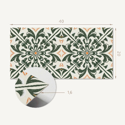 Square wall panel Floral pattern with leaves