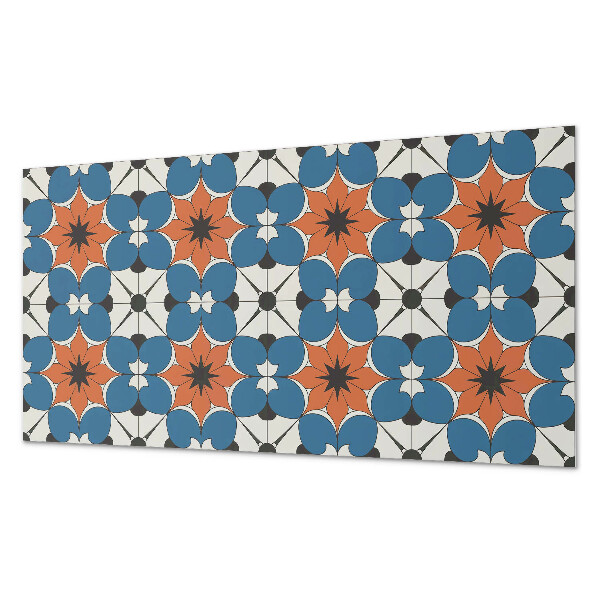 Square tv wall panel Floral pattern on the background