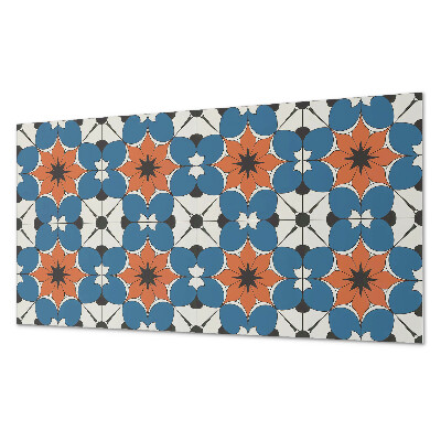 Square tv wall panel Floral pattern on the background