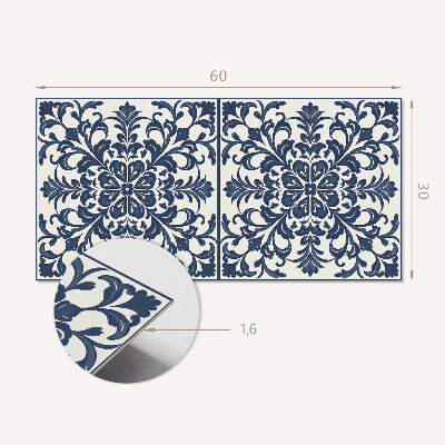 Square tv wall panel Floral pattern with leaves