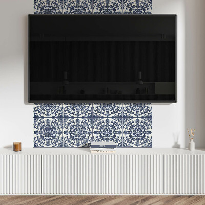 Square tv wall panel Floral pattern with leaves