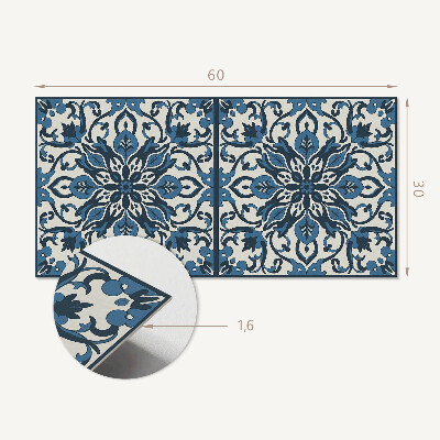 Square wall panel Floral pattern with leaves