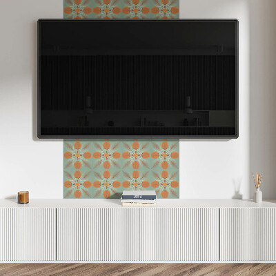 Square tv wall panel Floral pattern with leaves