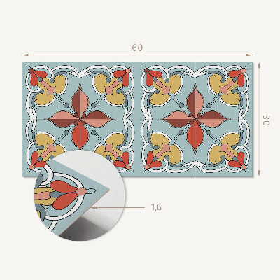 Pvc wall panel Floral pattern with details