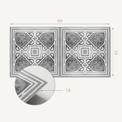 Square wall panel Pattern with ornaments in symmetry