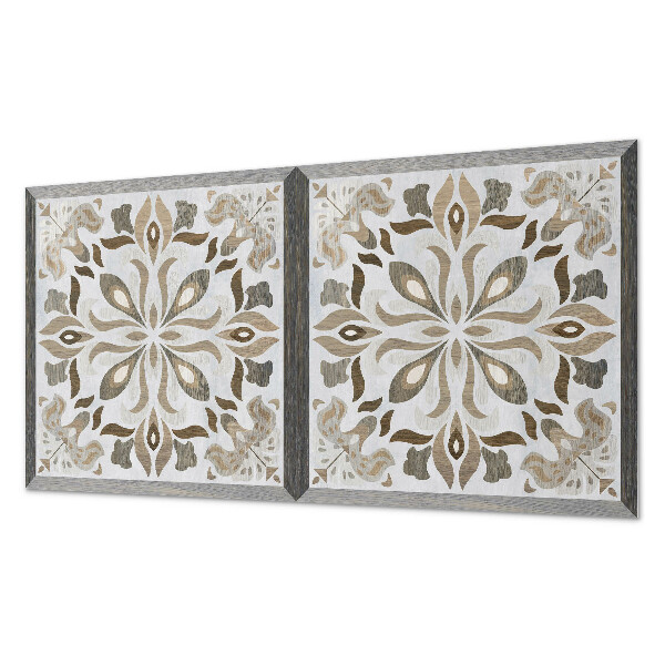 Square tv wall panel Floral pattern with symmetry