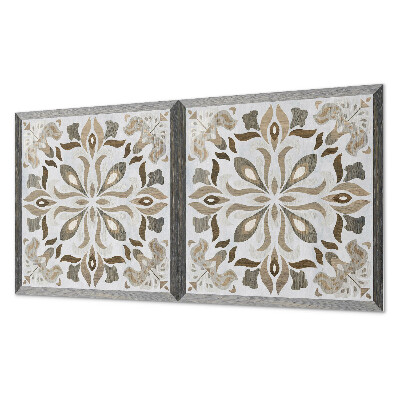 Square tv wall panel Floral pattern with symmetry