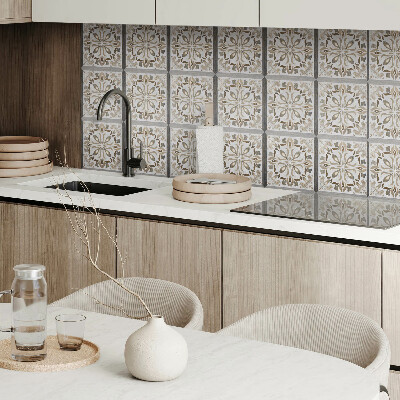 Square tv wall panel Floral pattern with symmetry