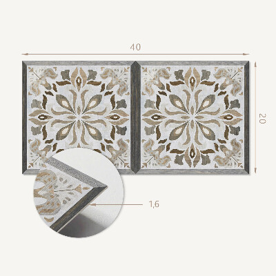Square tv wall panel Floral pattern with symmetry