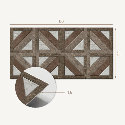 Square tv wall panel Wood and concrete geometry