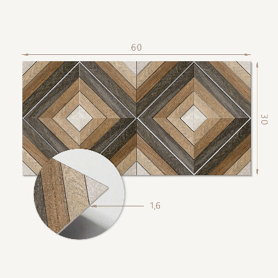 Square wall panel Geometric diamond pattern