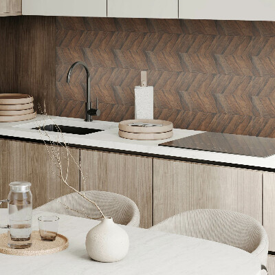 Square tv wall panel Herringbone board pattern