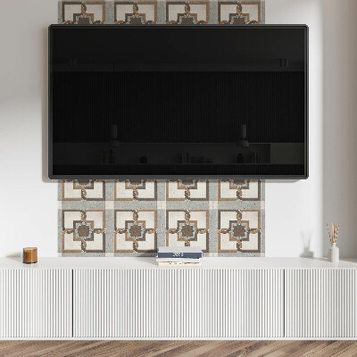 Square tv wall panel Geometric tile pattern