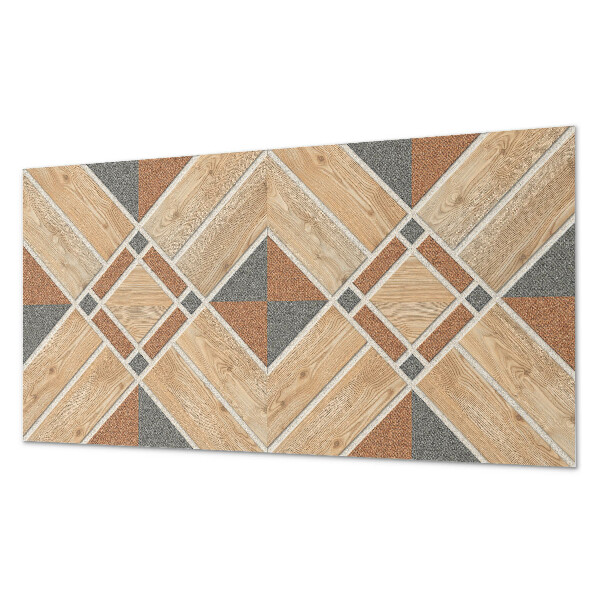 Square wall panel Geometric pattern with wood