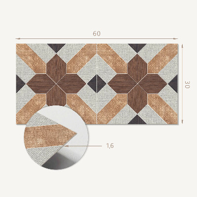 Square tv wall panel Geometric pattern with motif