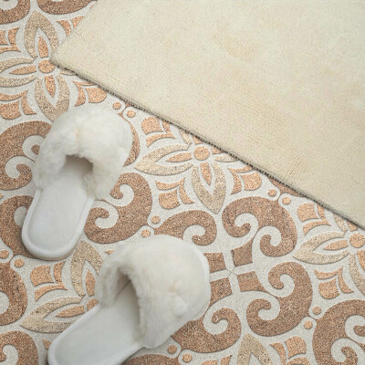 Square wall panel Floral pattern with ornaments