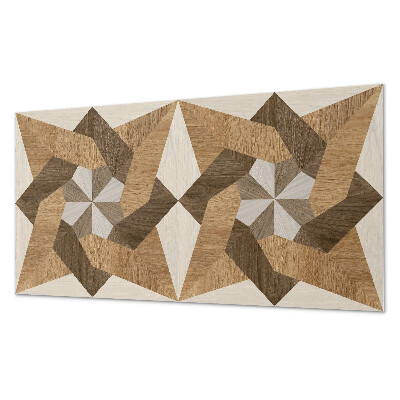 Square tv wall panel Polygonal wood mosaic