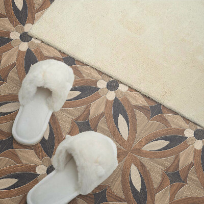 Square wall panel Floral pattern made of wood