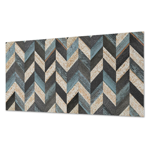 Square wall panel Zigzag pattern with wood