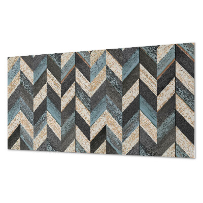 Square wall panel Zigzag pattern with wood