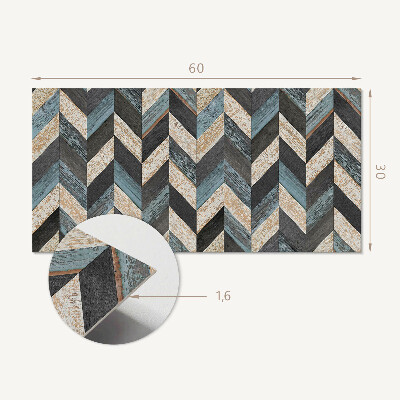 Square wall panel Zigzag pattern with wood