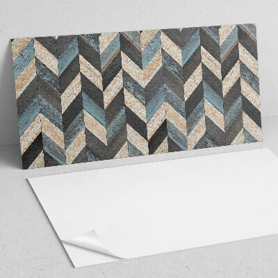 Square wall panel Zigzag pattern with wood