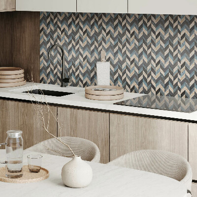 Square wall panel Zigzag pattern with wood
