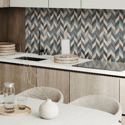 Square wall panel Zigzag pattern with wood