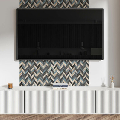 Square wall panel Zigzag pattern with wood
