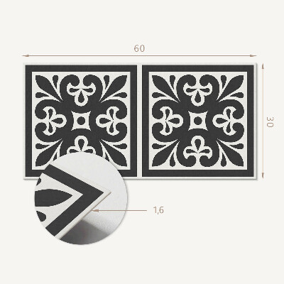 Square wall panel Pattern with elegant motifs