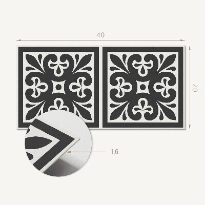Square wall panel Pattern with elegant motifs