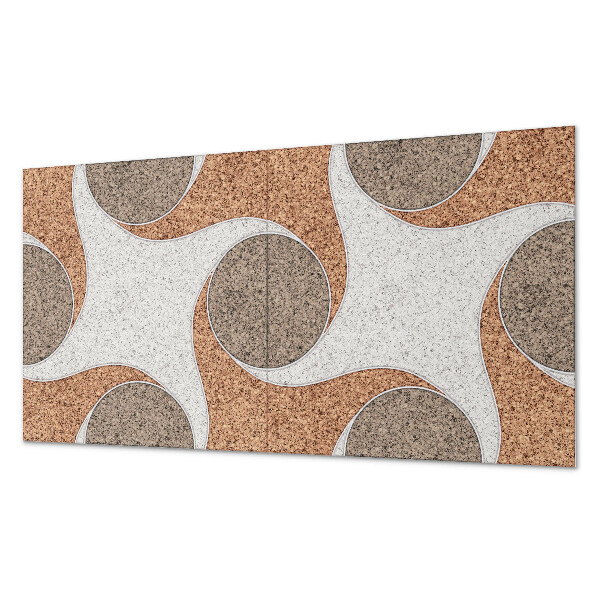 Square wall panel Pattern with circles and waves