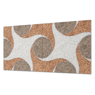 Square wall panel Pattern with circles and waves