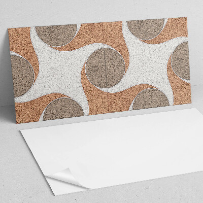 Square wall panel Pattern with circles and waves