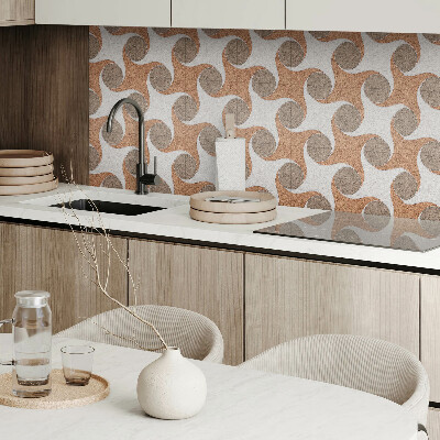 Square wall panel Pattern with circles and waves