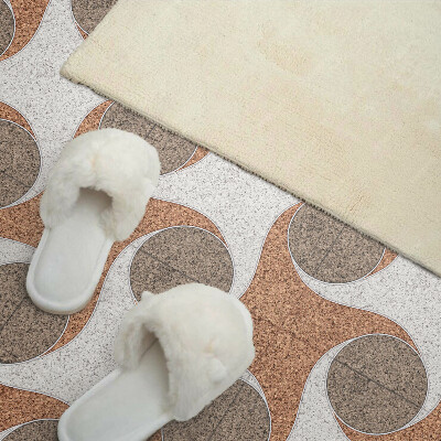 Square wall panel Pattern with circles and waves