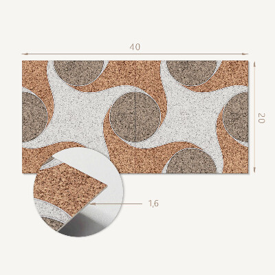 Square wall panel Pattern with circles and waves