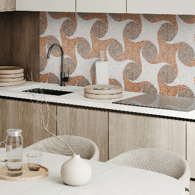 Square wall panel Pattern with circles and waves