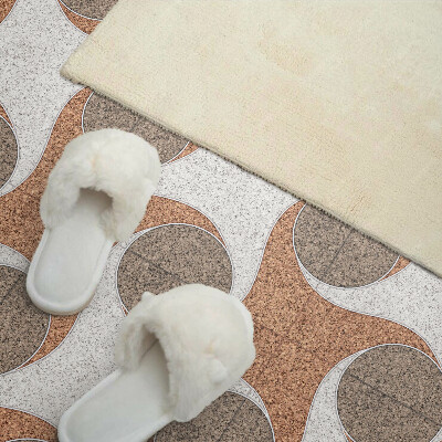 Square wall panel Pattern with circles and waves