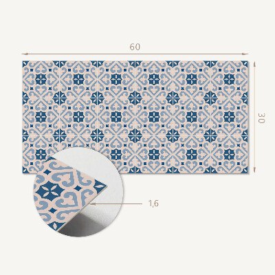 Square wall panel Pattern with ornaments on tiles