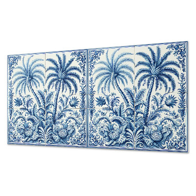 Square tv wall panel Tropical plant pattern