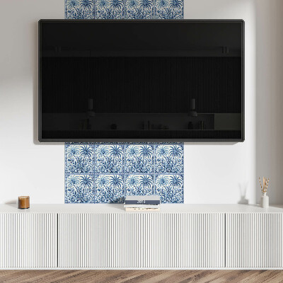 Square tv wall panel Tropical plant pattern